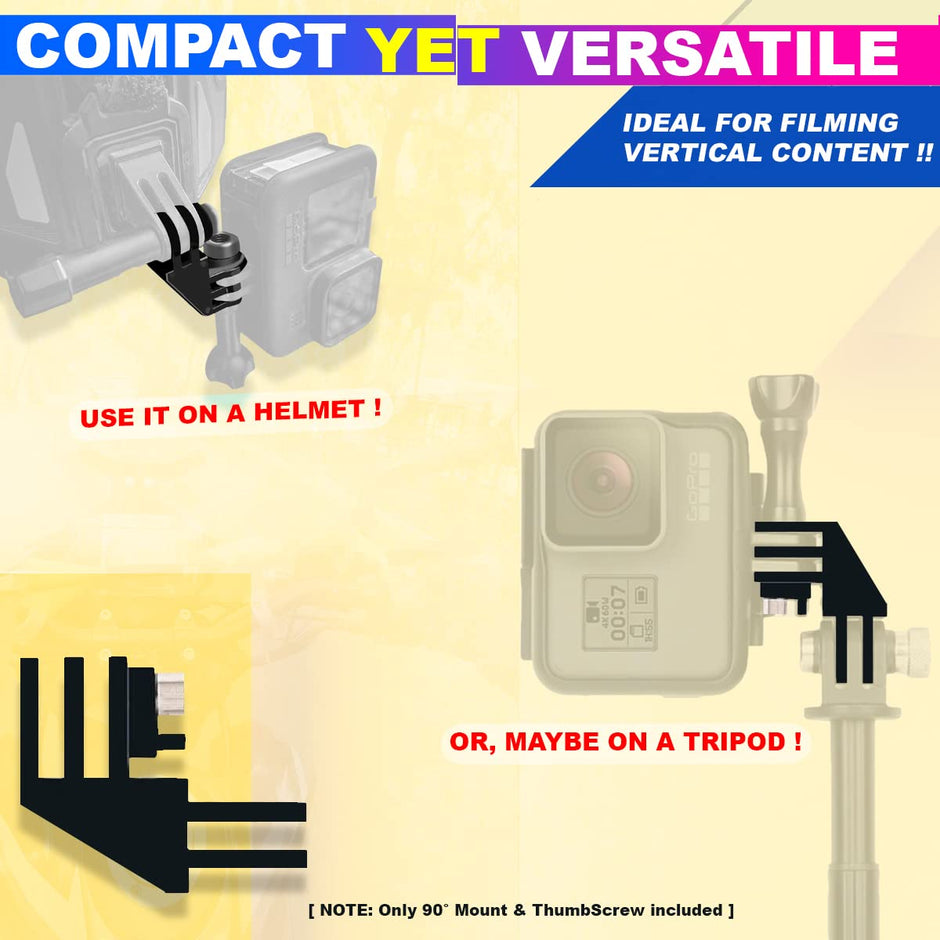 Vertical Mount for Gopro, 90 Angle Mount Compatible with Most Action Camera amiciKart