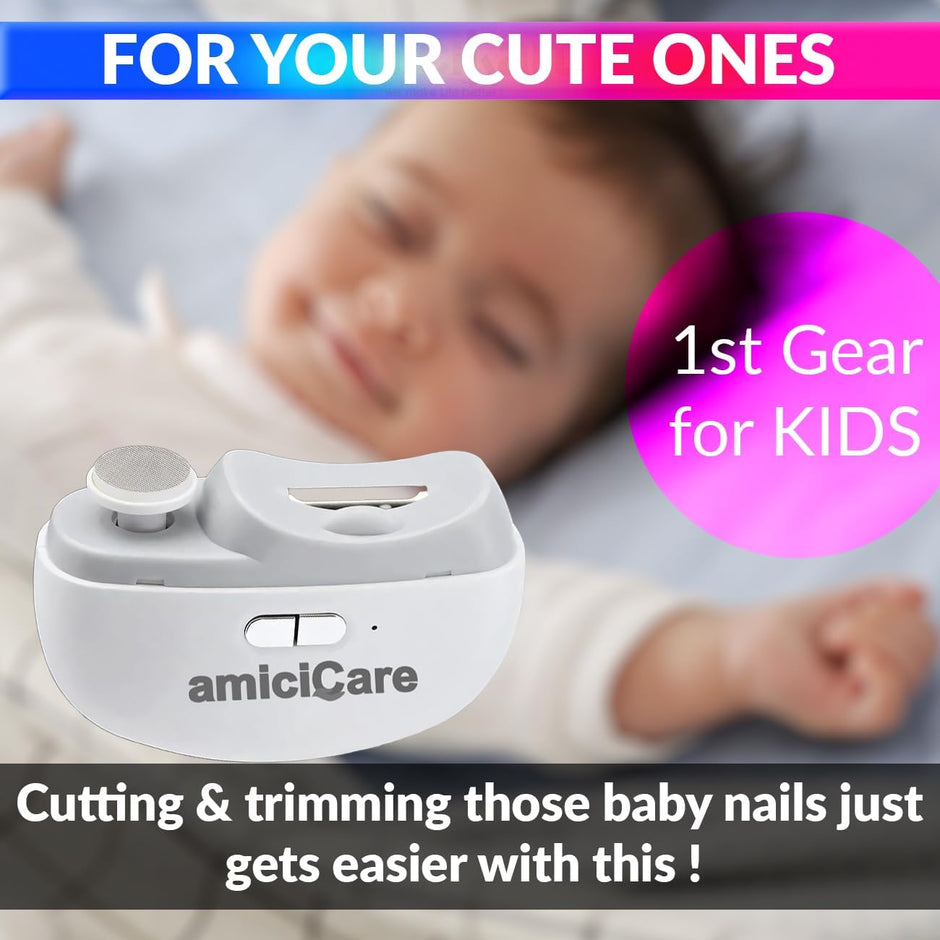 2 in 1 Electric Nail Polisher, Dual Speed Rechargeable Nail Cutter for Baby and Adult