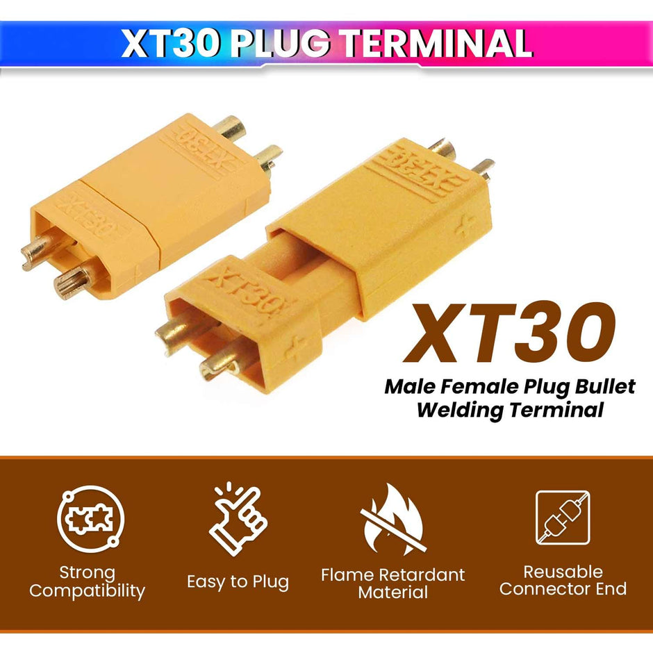 Male & Female Plug Bullet Welding Terminal | Durable Connectors for RC Models, DIY Electronics, etc