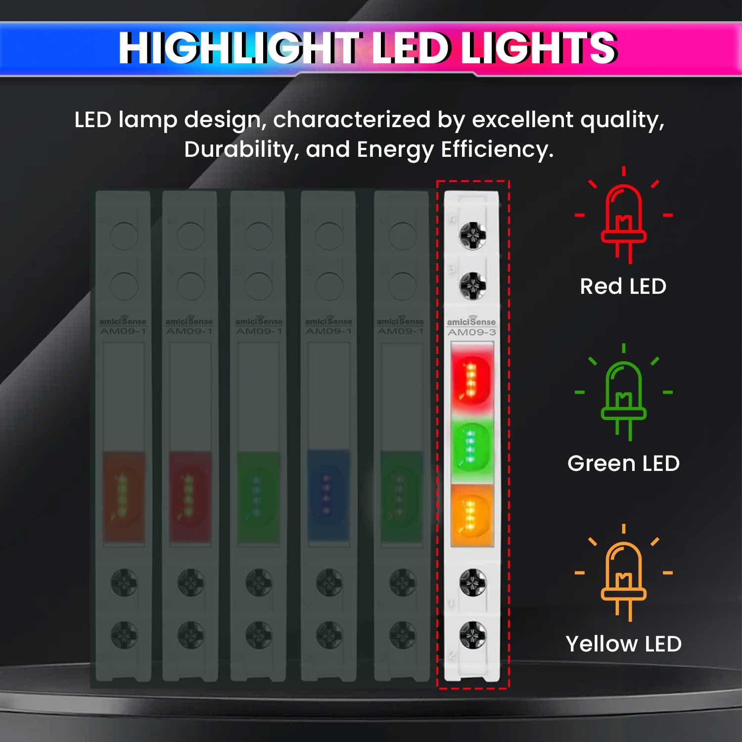 Ultra-Compact Phase Indicator – 230VAC, 1cm Wide with Color LED Indicator for Accurate Monitoring amiciKart