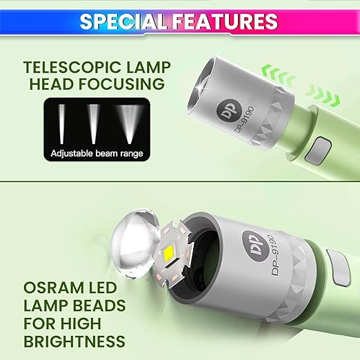 Mini Rechargeable LED Torch – 3W Flashlight with 3 Modes, Type-C Charging