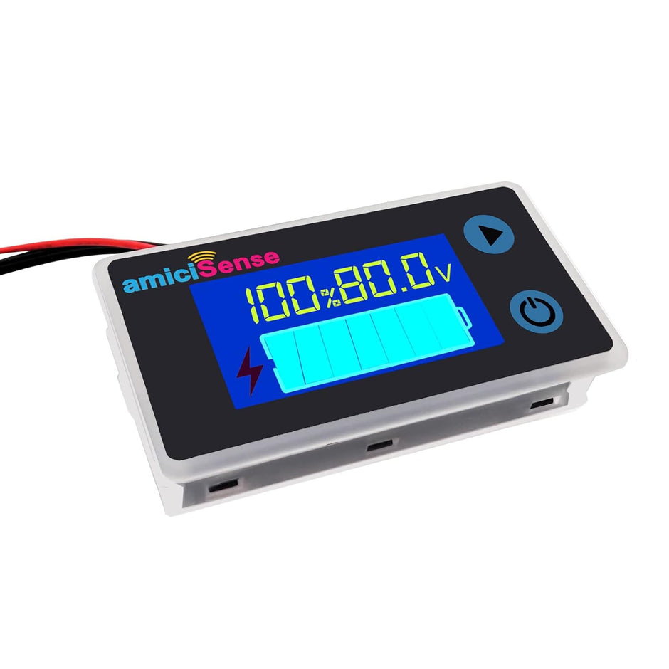 10–100V LCD Battery Capacity Indicator Voltmeter with Temperature Sensor & Buzzer Alarm for Lead Acid & Lithium Batteries amiciKart