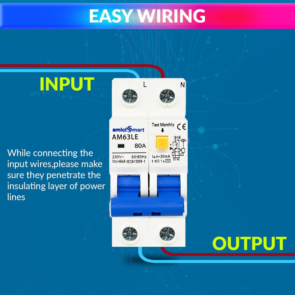 80A Circuit Breaker (RCBO) with Over-Current & Leakage Protection with 220V AC