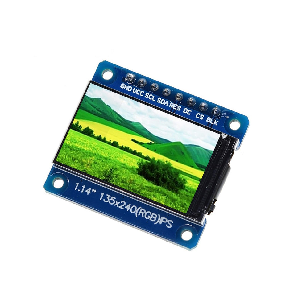 1.14 Inch IPS Full-Color TFT Display Module ST7789 Driver IC, 3.3V 8-Pin 4-Wire SPI Interface LCD Screen for Ardiuino, ESP32