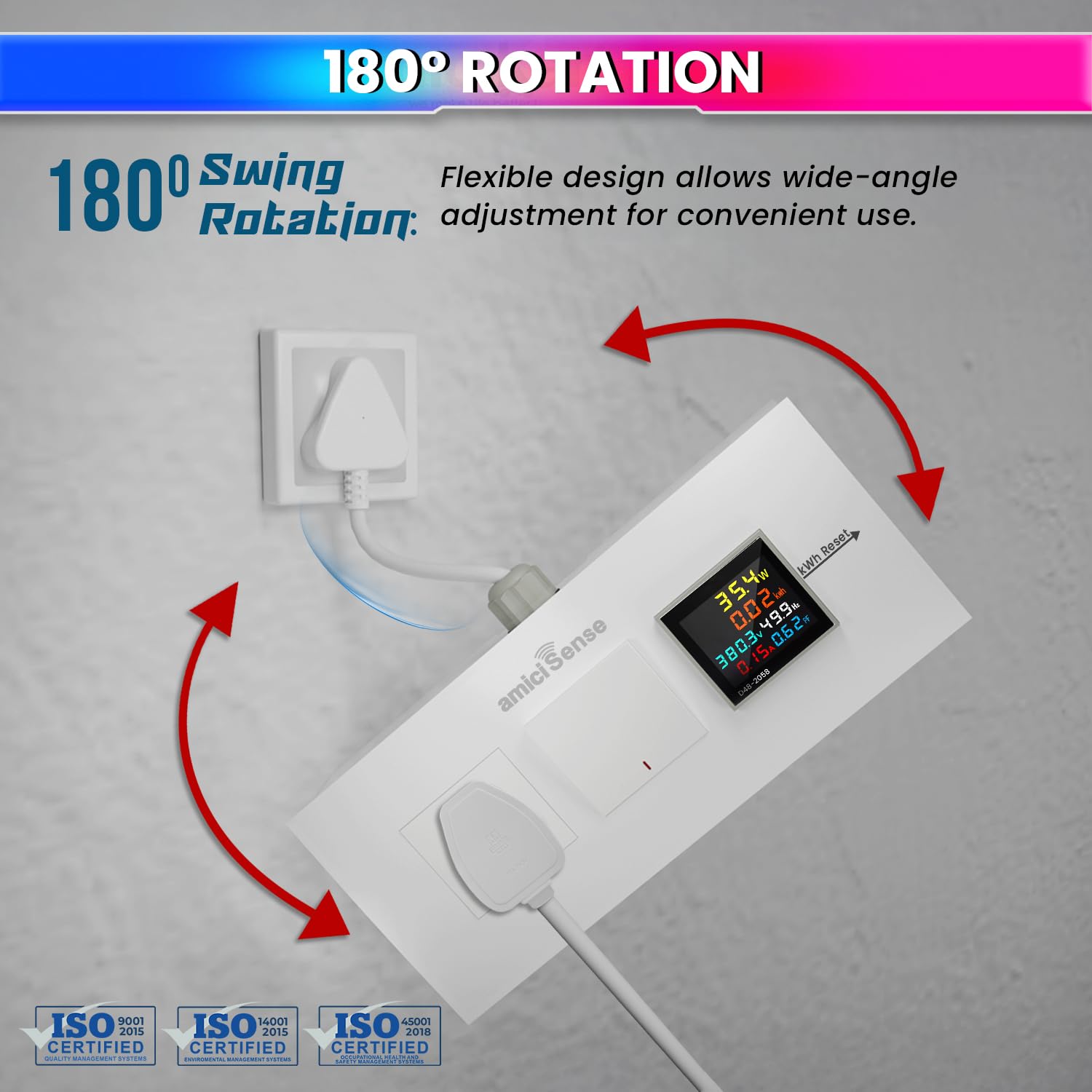 Energy Meter Socket Board with 6-in-1 Digital Power Meter, 16A Socket & 16A Switch with Durable 4-Inch Wire amiciKart c0tmiz-hs.myshopify.com