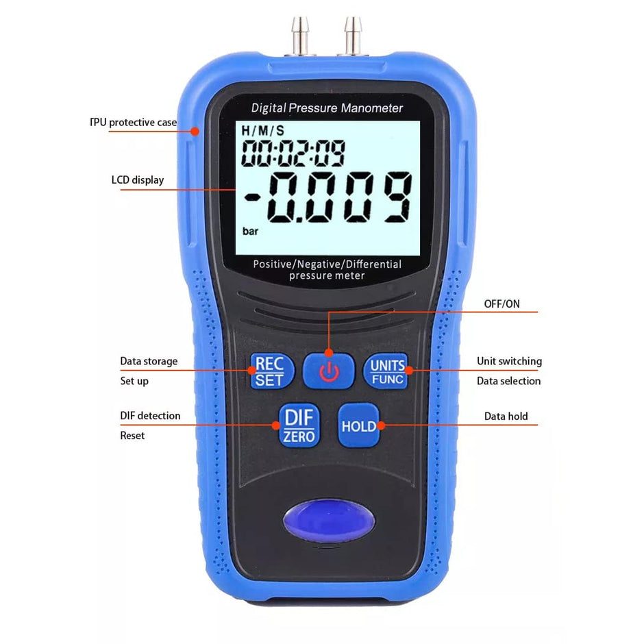 Digital Air Pressure Tester, Handheld Manometer with 11 Units, Data Record & Backlight amiciKart c0tmiz-hs.myshopify.com
