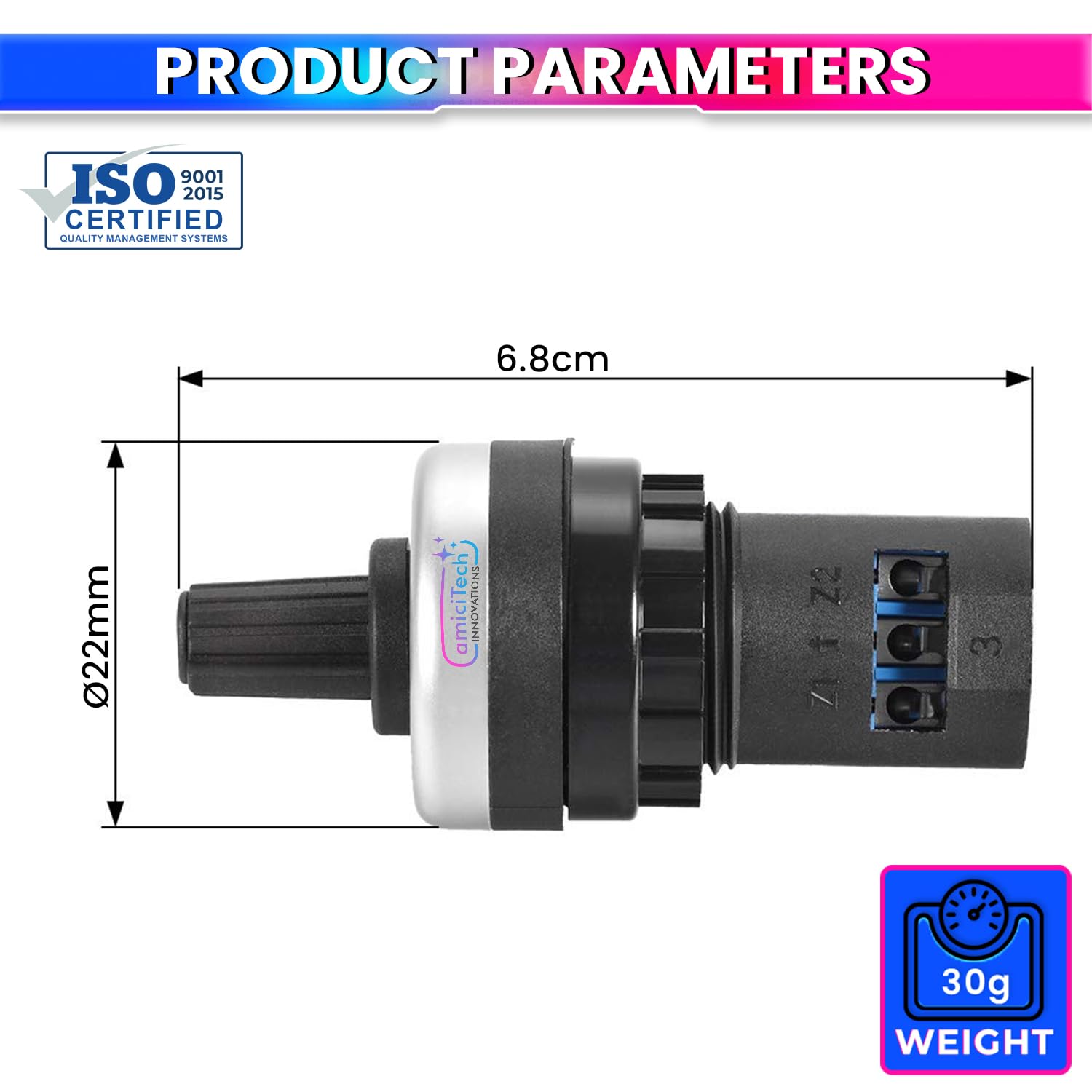 Rotary Potentiometer Switch 22mm Panel Mount for Speed & Power Control for Motors, Inverters and DIY Projects