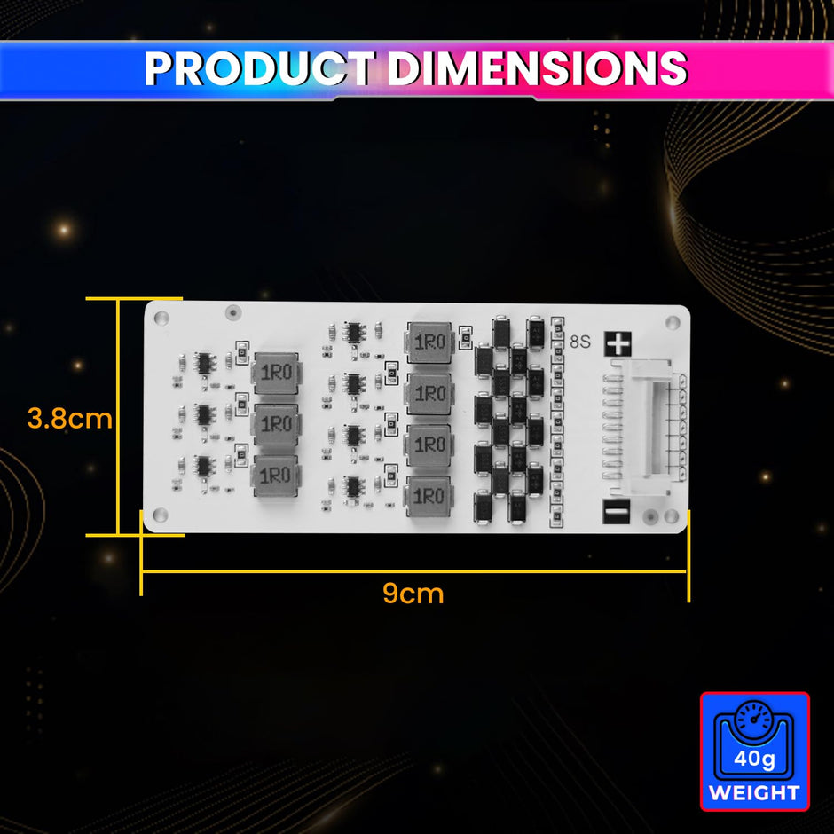 8S 2A Active Energy Balancer Board – Inductive Voltage Energy Equalization for LiFePO4 / Li-ion / Lipo / LTO Battery Packs (3.0V–4.2V) amiciKart