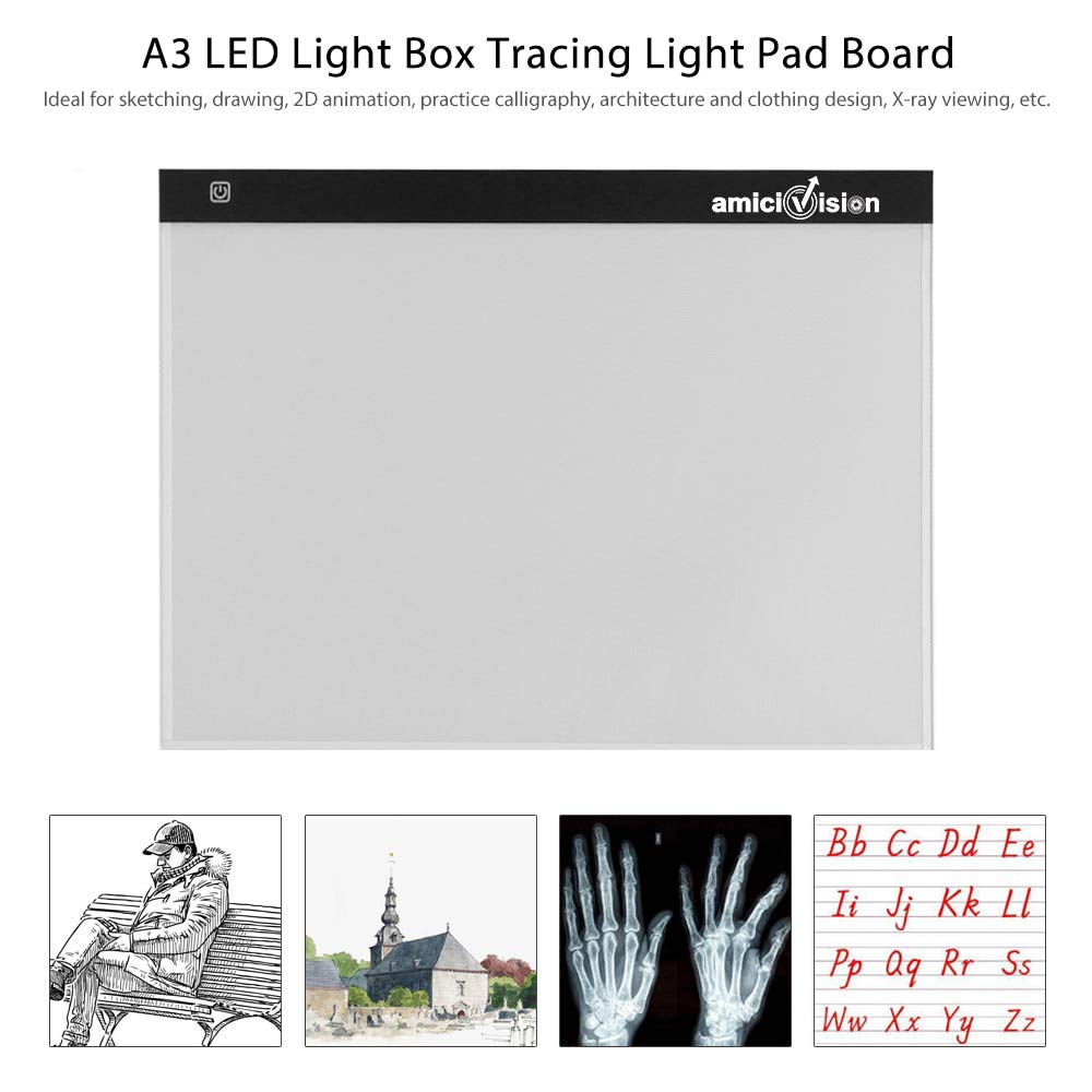 LED Lighted Drawing Board A3 Size, Non-Digital Tracing Board for Drawing, Sketching, etc.