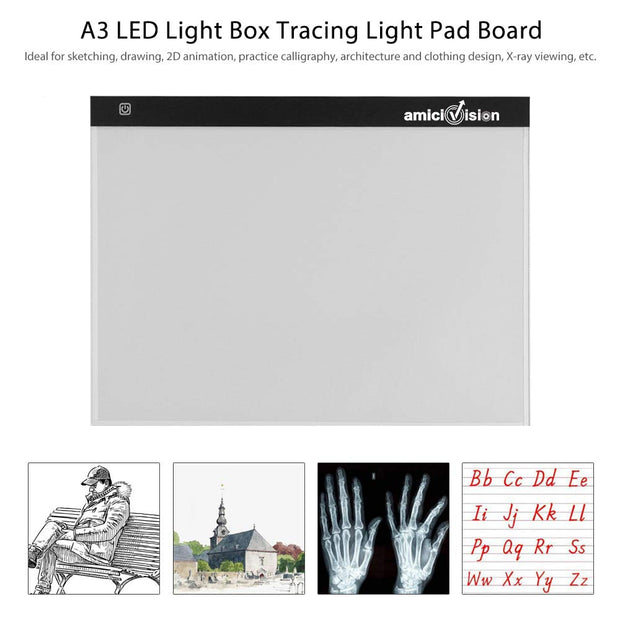 LED Lighted Drawing Board A3 Size, Non-Digital Tracing Board for Drawing, Sketching, etc.