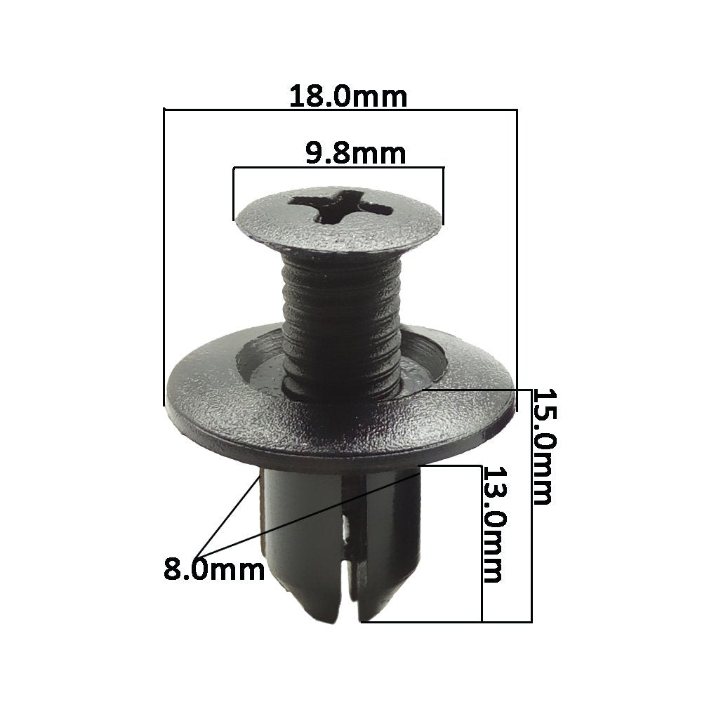 8 mm Car Plastic Screw Fasteners for Car Bumper Mudguard, 10 Piece