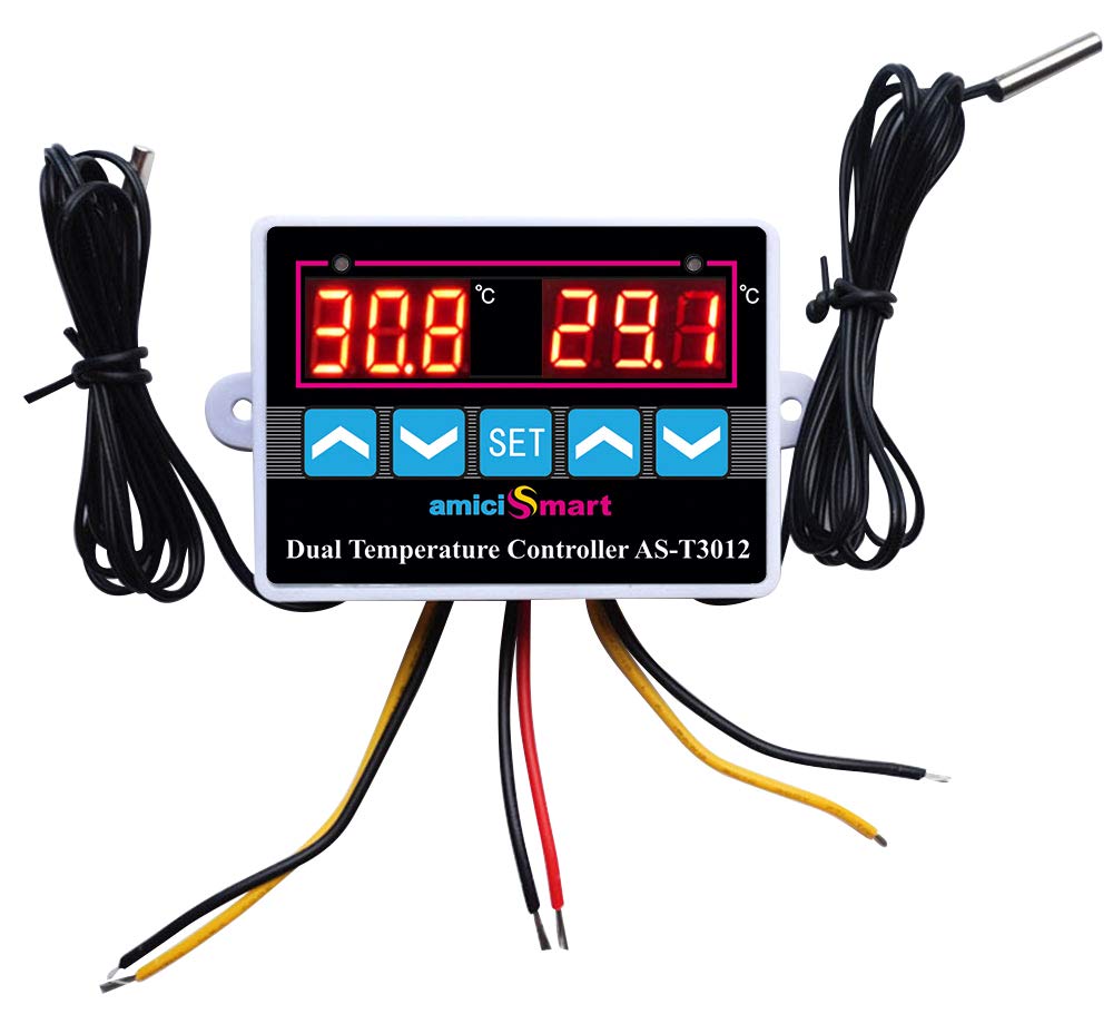 AC 220V Dual Probe Digital Thermostat Temperature Controller with LED Display amiciKart c0tmiz-hs.myshopify.com