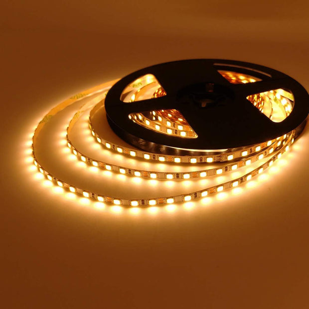 Warm White LED Strip Lights with 5m Long & 12V Strip Light with 120 LED/m for Festivals or Home Décor