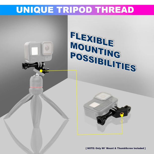 amiciCare Vertical Mount for Gopro, 90 Angle Mount Compatible with Most Action Camera