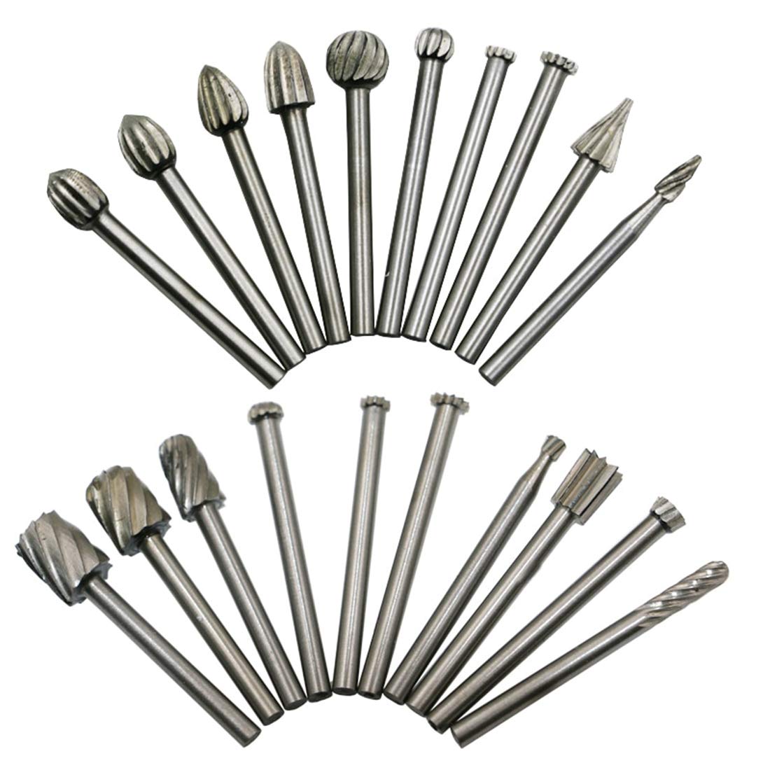 20Pcs Hss Wood Milling Rotary Bits Only - High Speed Steel, Round amiciKart