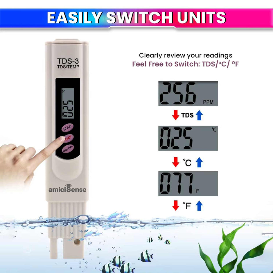 Digital TDS Meter Pen – 9999PPM Water Quality Tester with Temp Display for RO, Aquarium, Hydroponics