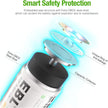 EBL D Cell Batteries 10,000mAh Ultra Pro Ni-MH Rechargeable D Batteries, Pack of 2