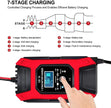 12V Automatic Car Battery Charger, 7-Stage Intelligent Battery Maintainer (Lead Acid Battery Charger)