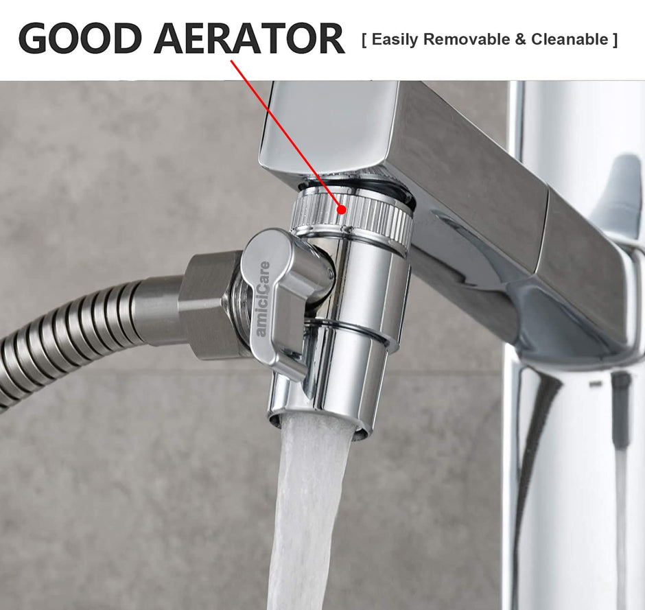 Tap Diverter Valve Faucet Splitter, Water Tap Connector with F22 Input with M24 Adapter
