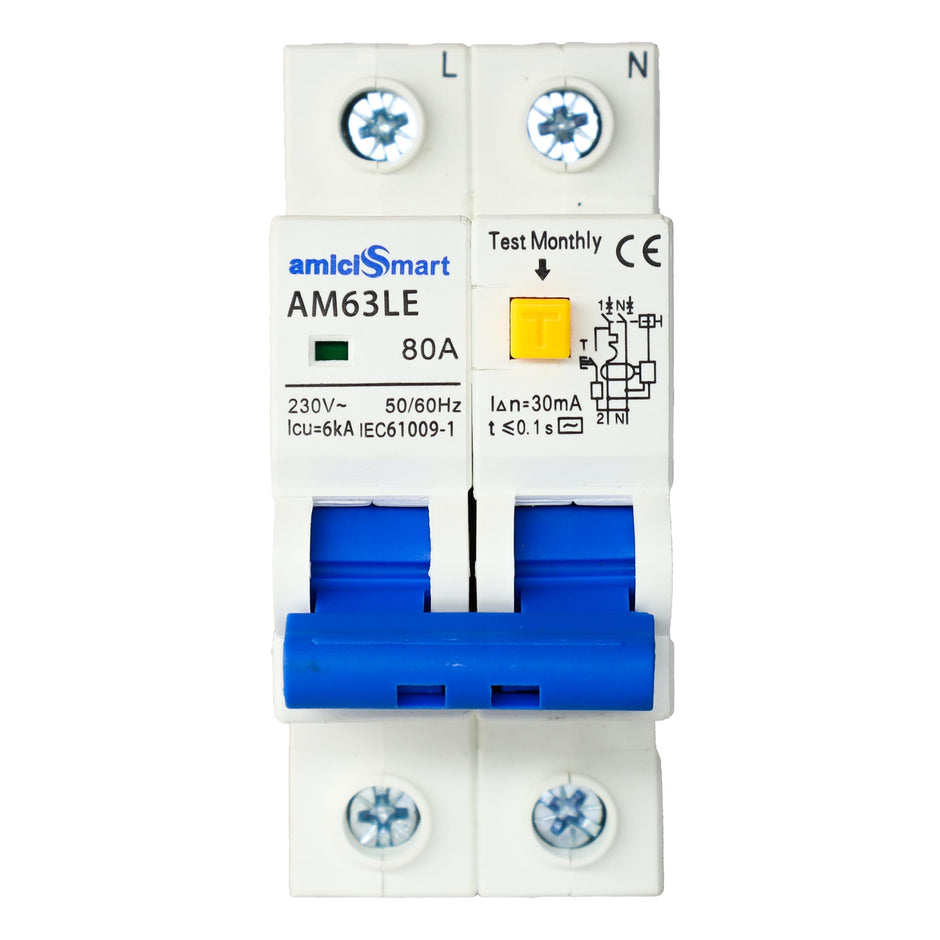80A Circuit Breaker (RCBO) with Over-Current & Leakage Protection with 220V AC
