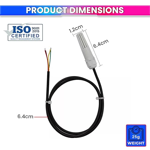 SHT30 Temperature & Humidity Sensor Module – RS485 Modbus RTU, I²C, 100cm Cable