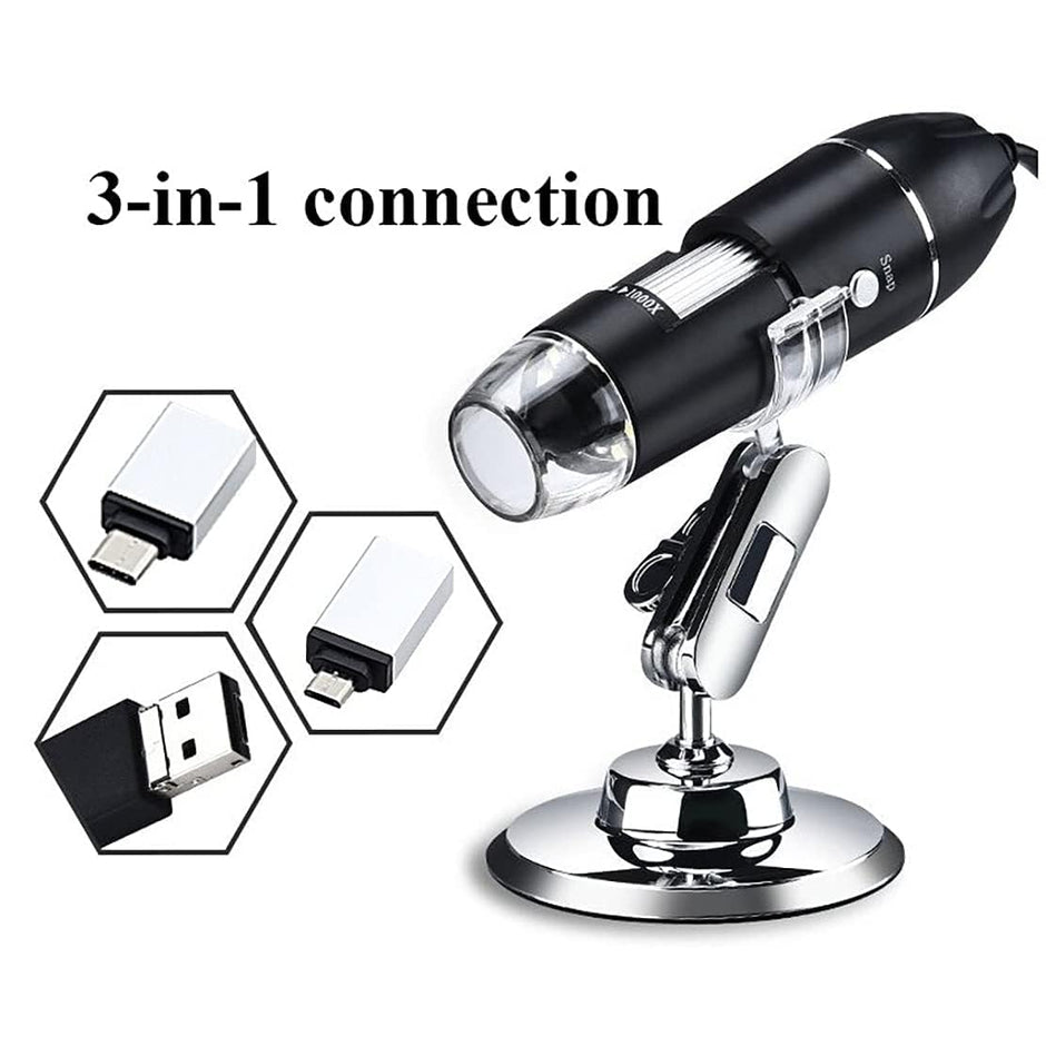 1000X USB Digital Microscope with 8 LED Adjustable Brightness and 0.3M HD Camera amiciKart