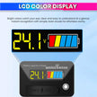 8–30V Battery Capacity Meter with USB/Type-C for 12V/24V LiFePO4 & Lead-Acid – Car/Bike Use