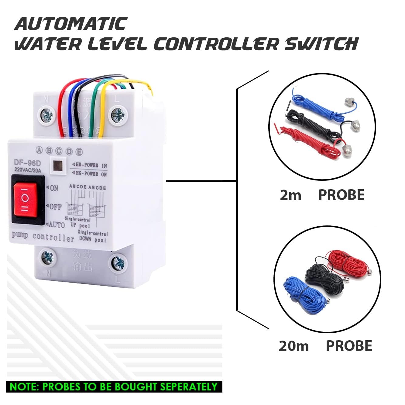 2m Sensors for Automatic Water Level Controller Switch (2m Long Sensor) amiciKart