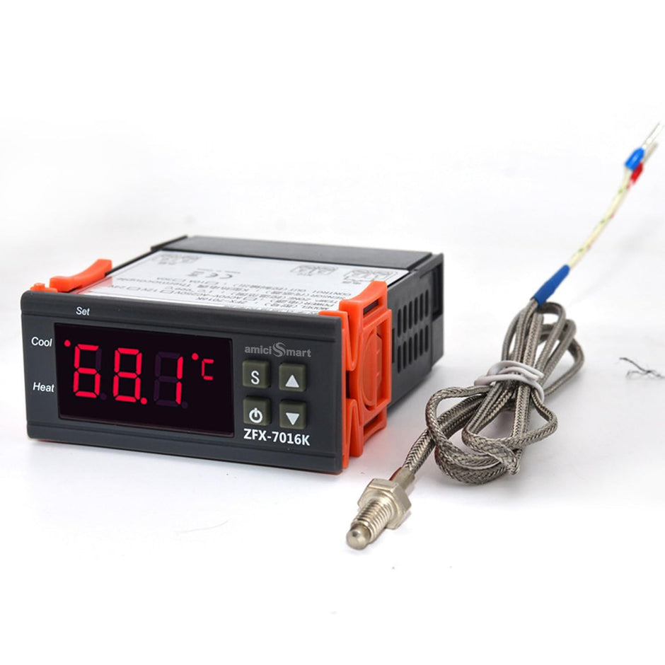Digital Temperature Controller Thermostat Switch with K-Type Sensor