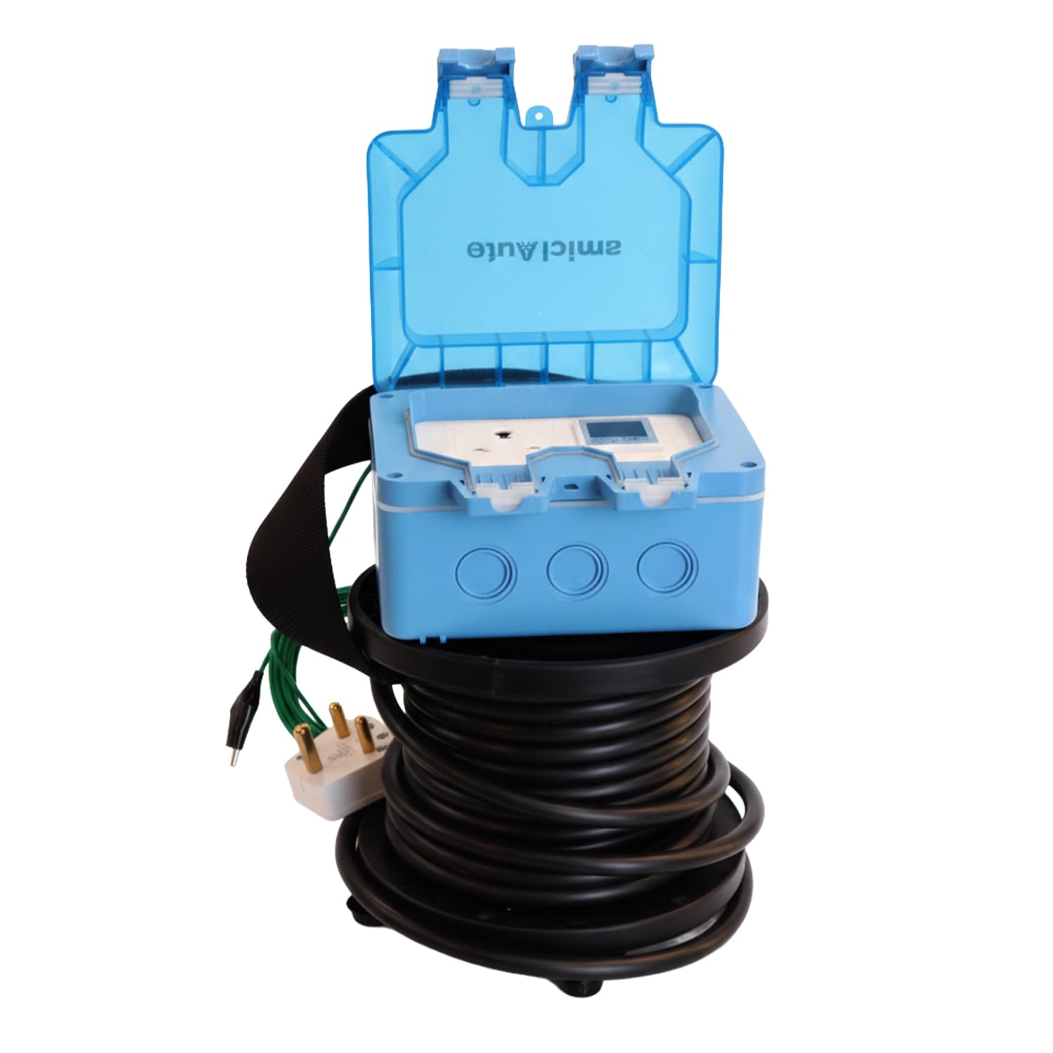 EV Charging Extension with Digital Meter & Voltage Protector, 10M Cable, IP66, 16A Pl