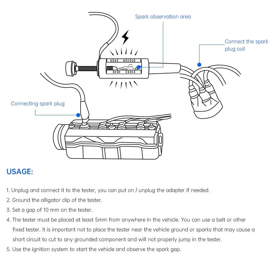 Spark Plug Tester, Adjustable Ignition System Coil Tester for Auto/Car/Bike amiciKart c0tmiz-hs.myshopify.com