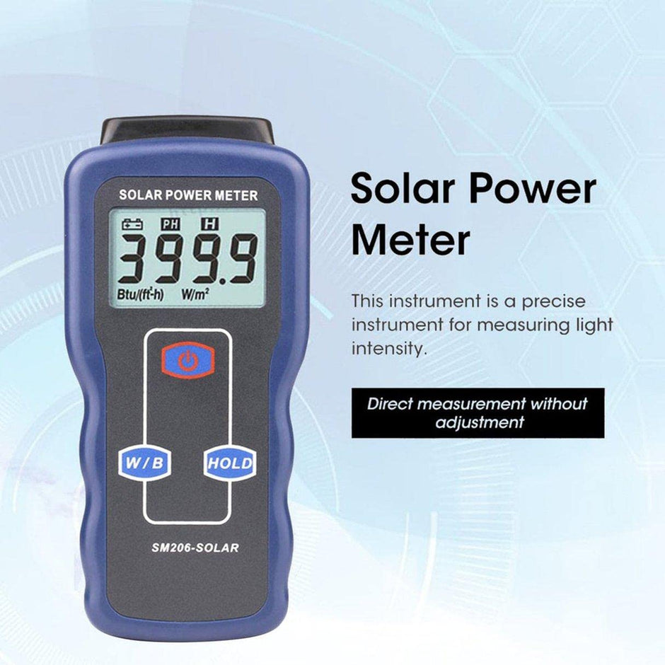 Digital Solar Power Meter-SM206 0.1~1999.9W/m² for Sunlight Radiation Tester Solar Panel Placement