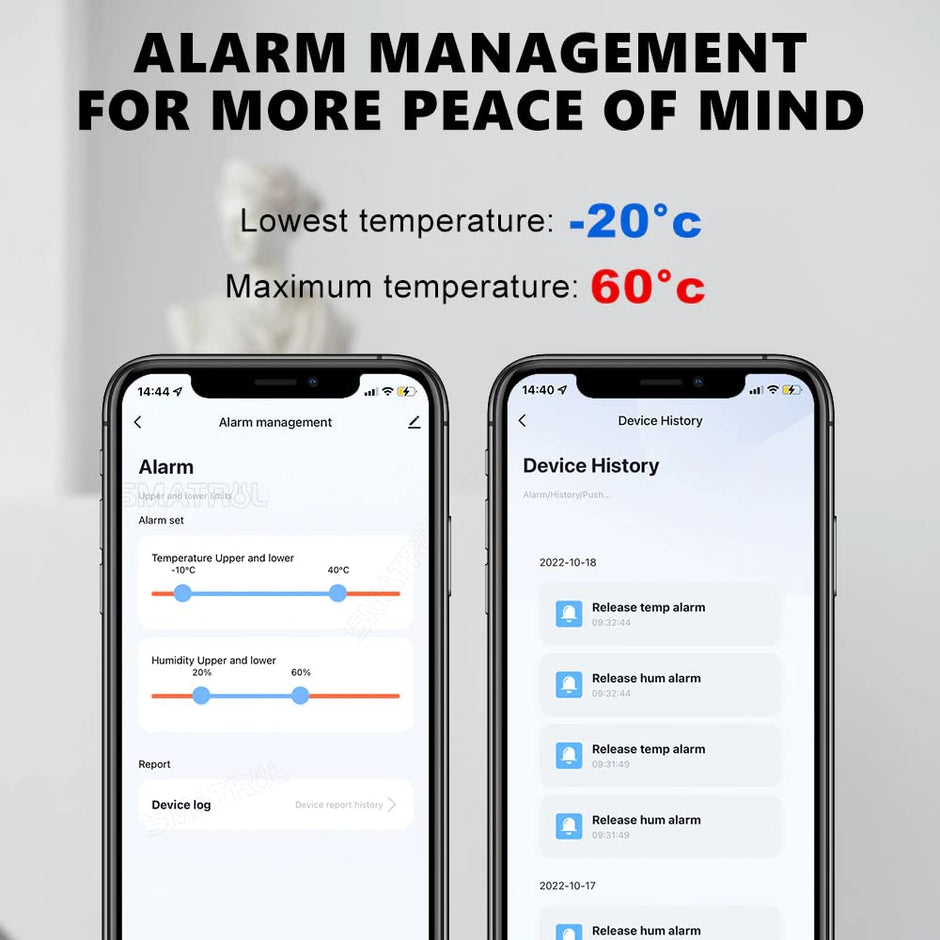 Room Temperature & Humidity Monitoring Sensor with USB Powered Weather Station & Alert Alarm Function amiciKart