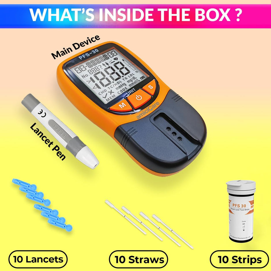 4 In 1 Home DIY Lipid Profile Tester, Total Cholesterol Triglycerides Hdl And Ldl Meter amiciKart c0tmiz-hs.myshopify.com