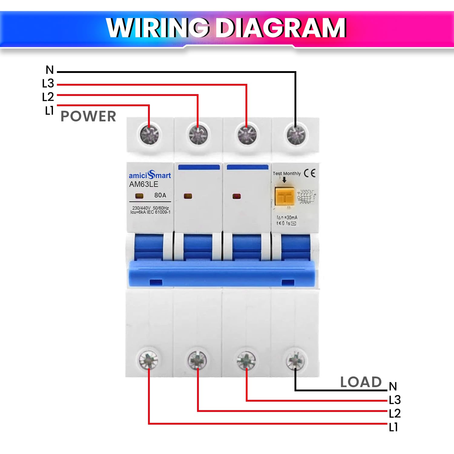RCCB 63A Circuit Breaker with Leakage & Lightning Protection Prevent Electrical Hazard with Easy Din Rail Mount amiciKart c0tmiz-hs.myshopify.com