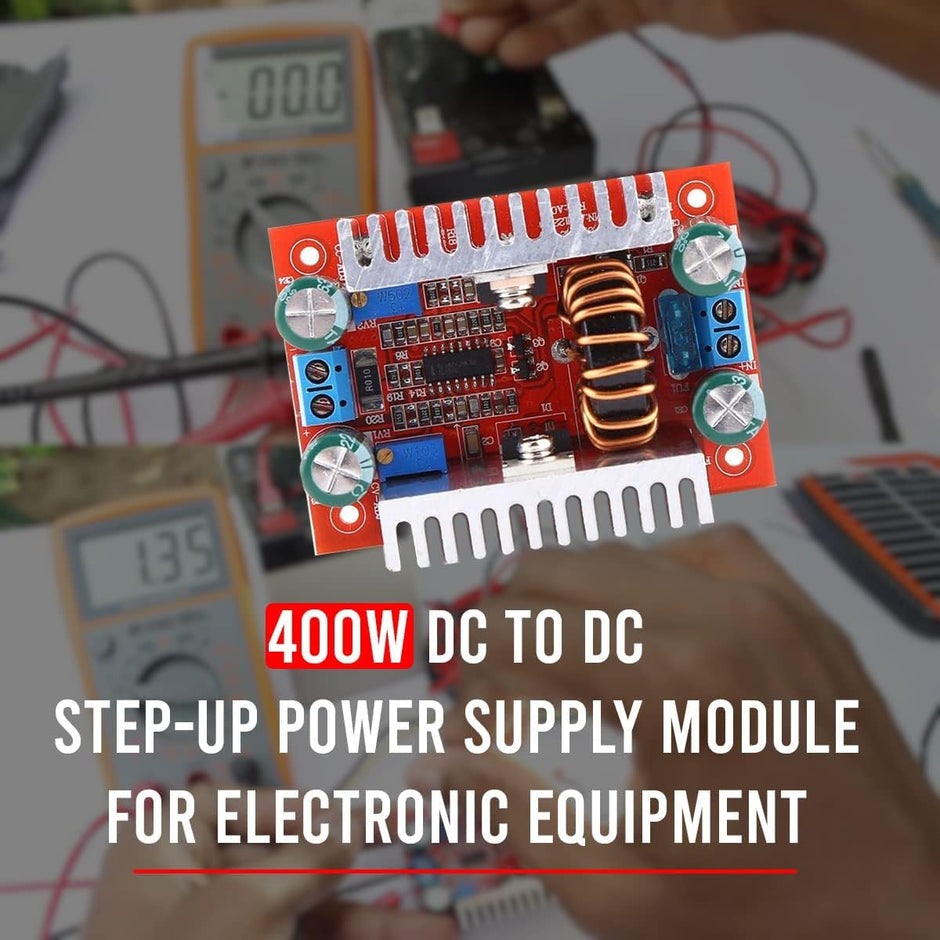 amiciSmart 400W DC-DC 15A Step-up Boost Converter 8.5-50V to 10-60V Adjustable Power Supply Module