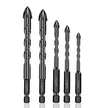 amiciTools 4-12MM Masonry Hex Tile Drill Bits Set – Hard Alloy Triangle Bit Kit for Glass, Ceramic, Concrete, Brick & More – Pack of 5