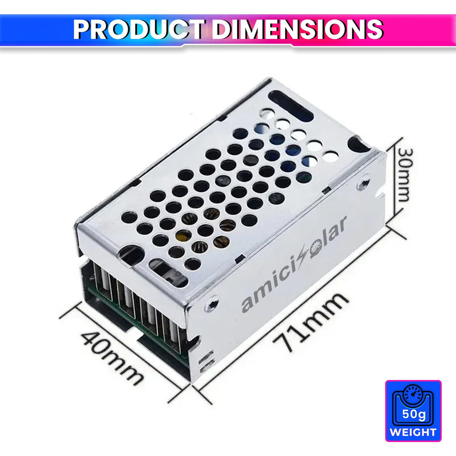 9~36V DC Buck Converter, Step-Down Module with 4 USB Ports, Max Output Power 5A/5.2V/25W