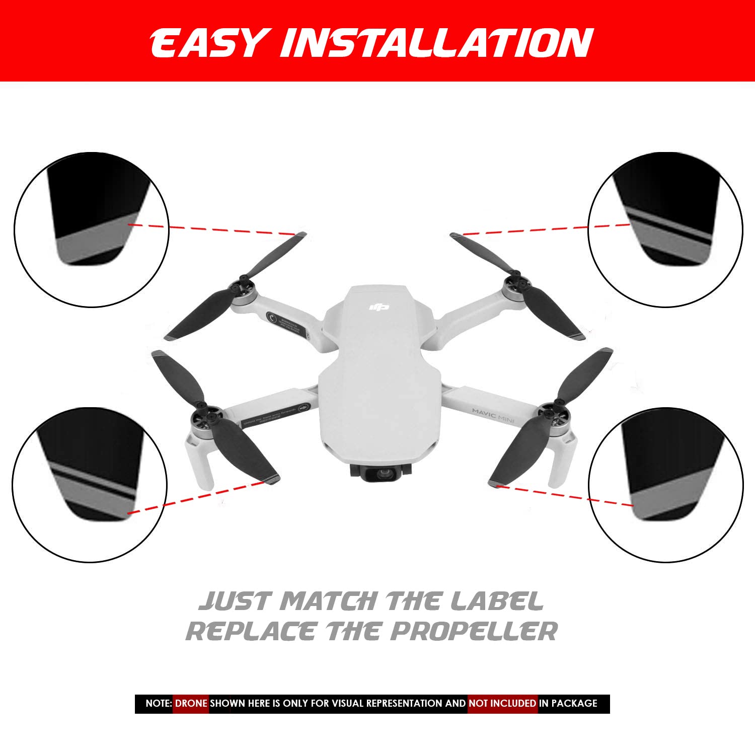 DJI Mavic Mini 1/2 Propellers, Light-Weight and Low-Noise Propellers, Black