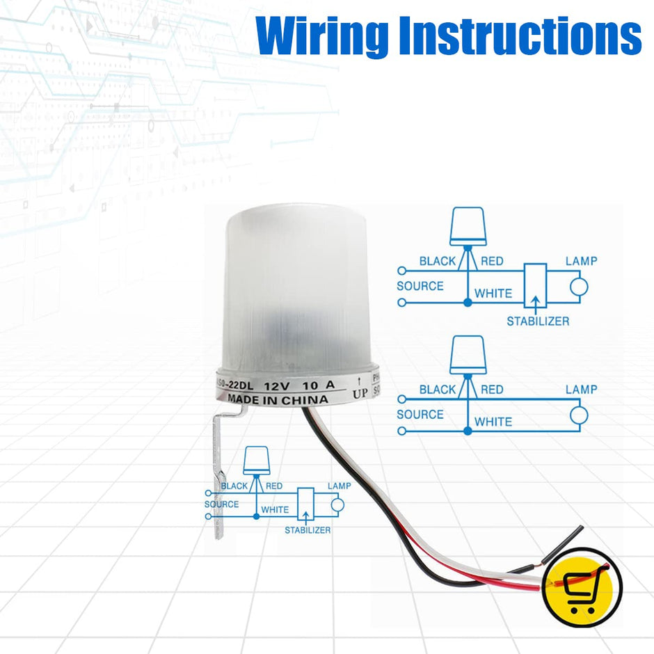 Automatic On/Off Switch for Light, Street Light Controller 10A Photocell Sensor DC 12V amiciKart