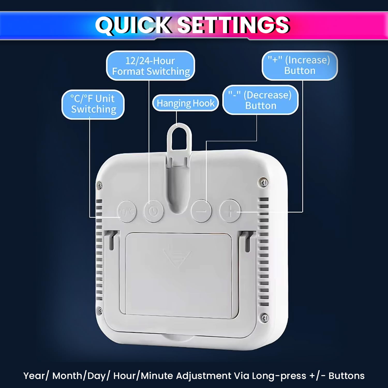 Digital Hygrometer Thermometer for Indoor Temperature & Humidity Monitor Weather Station with LCD Display & Backlight amiciKart