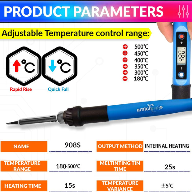 Soldering Iron 60W with Adjustable Temperatures amiciKart c0tmiz-hs.myshopify.com