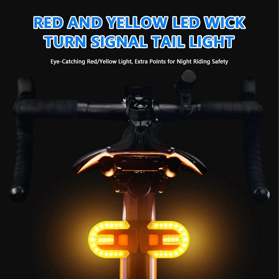 amiciVision Wireless Tail Light for Bicycle, 38 LED Rechargeable Back Indicator Lights with Remote Control, Audible Alarm and Detachable Mounts