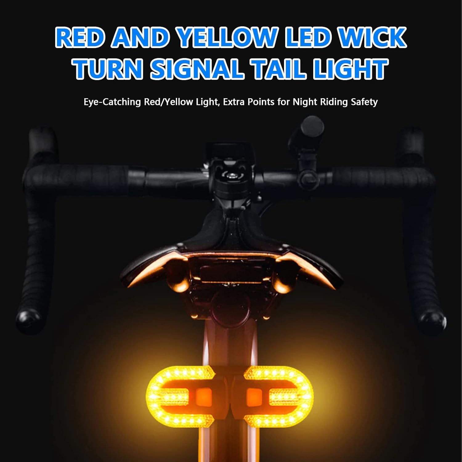amiciVision Wireless Tail Light for Bicycle, 38 LED Rechargeable Back Indicator Lights with Remote Control, Audible Alarm and Detachable Mounts