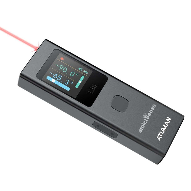 amiciSense 3-in-1 Laser Distance Meter, 19 Modes for Distance, Area, and Volume Measurement, Type-C Rechargeable with Auto-Off and Color Display