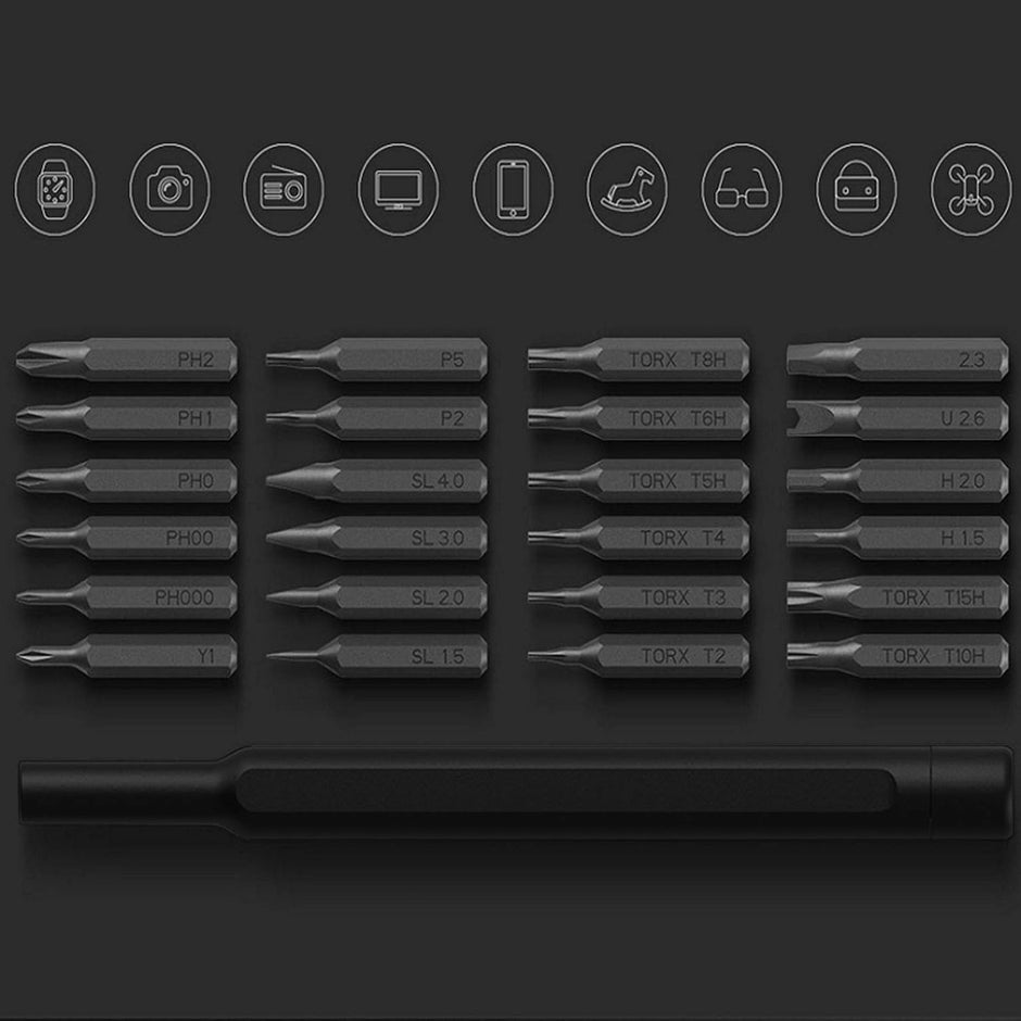 24 in 1 Precision Screwdriver Set S2 Steel Multi-Purpose Magnetic Bits with Smart Case
