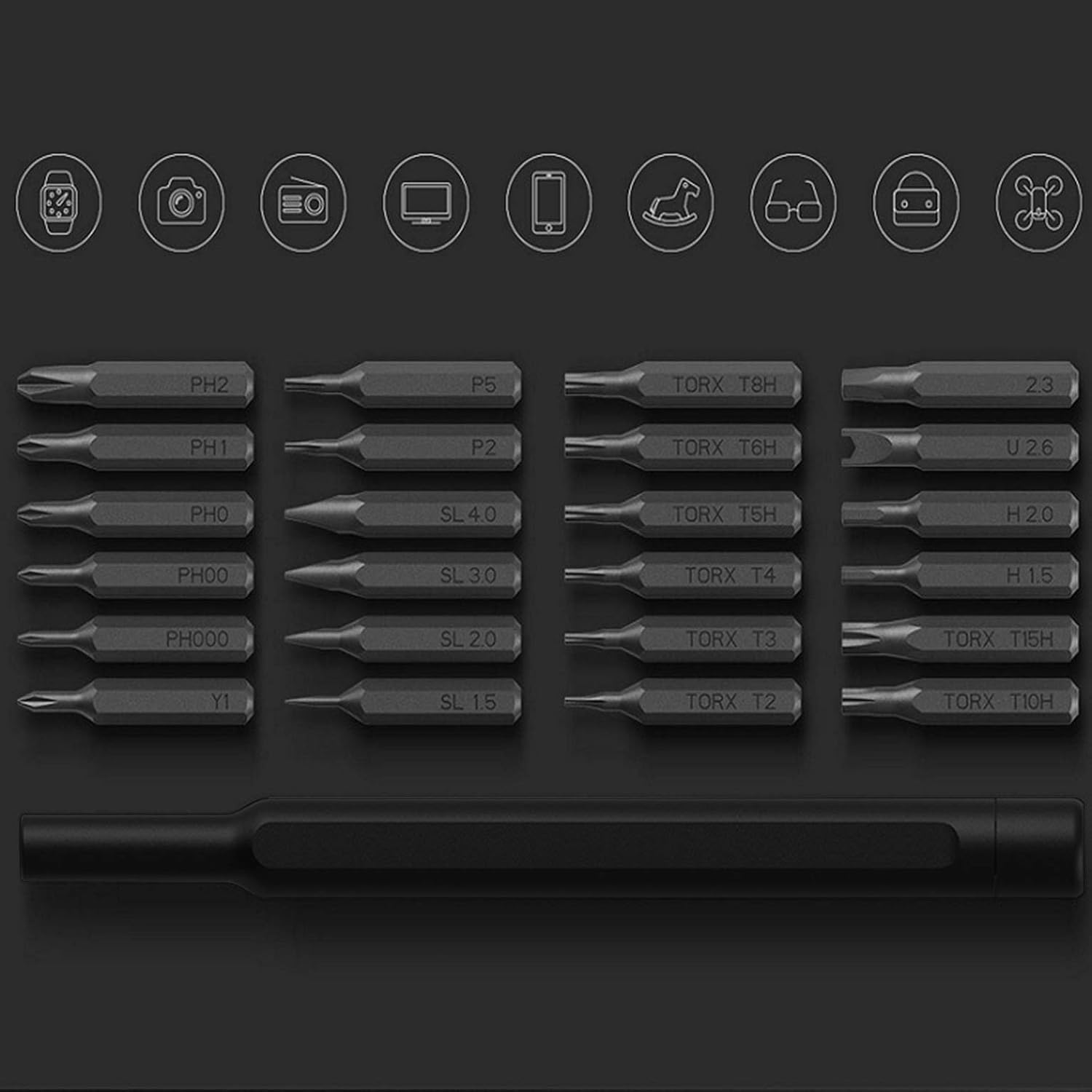 24 in 1 Precision Screwdriver Set S2 Steel Multi-Purpose Magnetic Bits with Smart Case