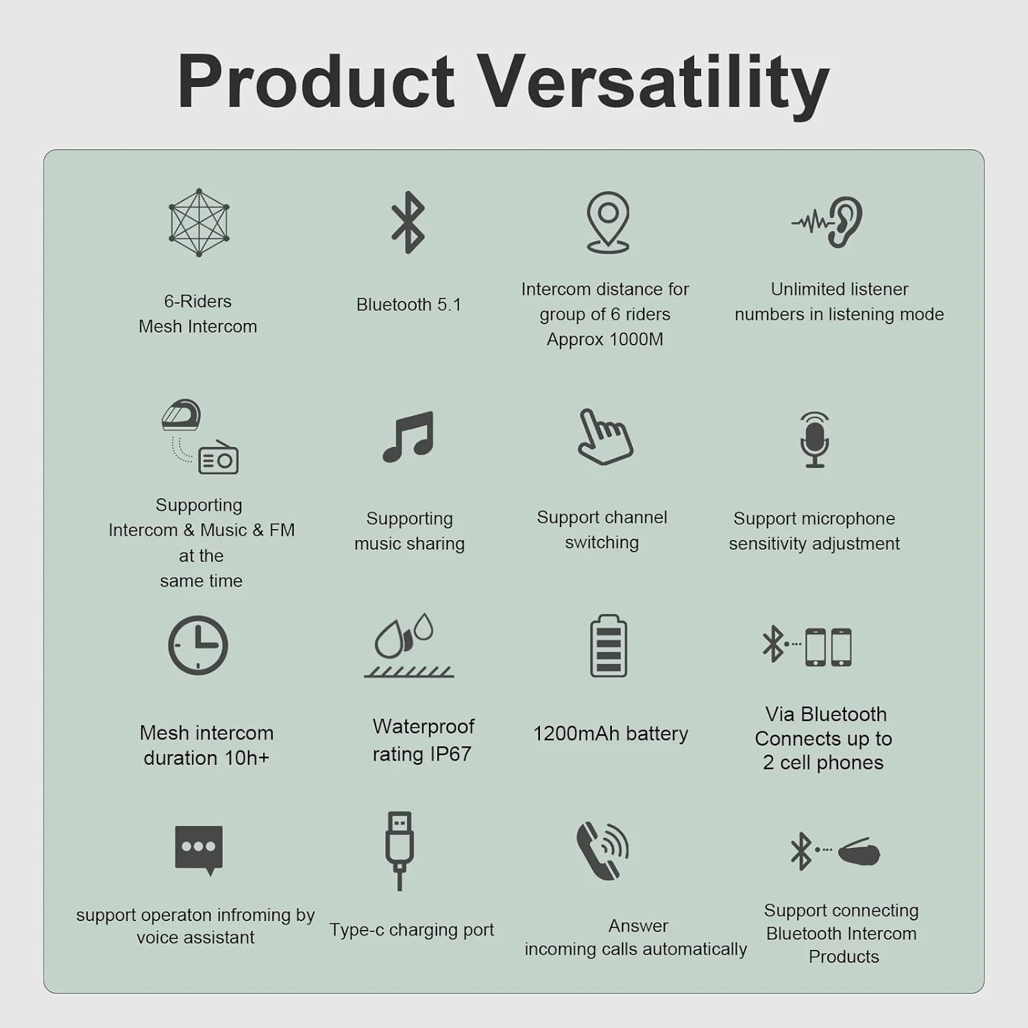 Q8 Mesh Helmet Intercom Bluetooth Connect Up to 6 Riders, CVC Noise Reduction -3D Sound amiciKart c0tmiz-hs.myshopify.com
