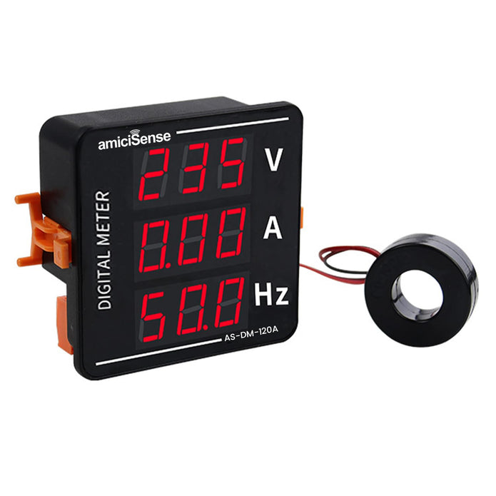 120A AC Voltmeter Ammeter, 3 In 1 Digital Meter 50-500V Voltage Tester With Frequency And Current Test