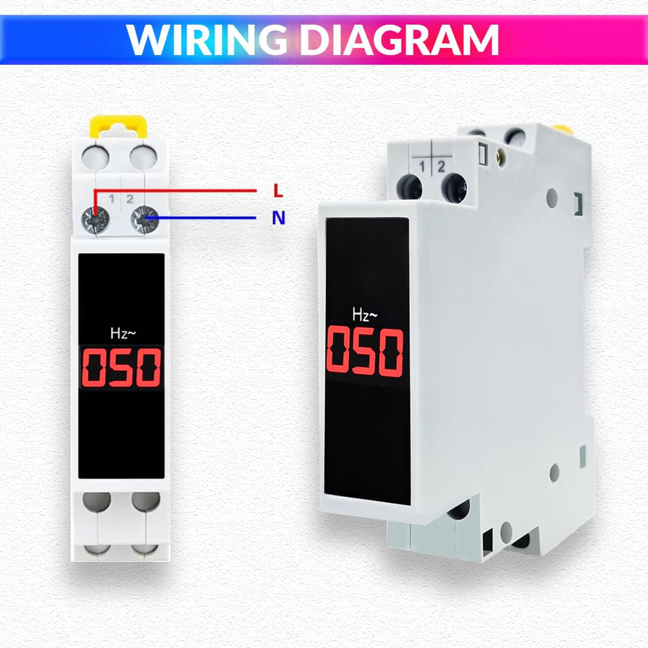 Mini AC Frequency Tester 80–500V | 99Hz LED Display | 35mm DIN Rail Mount
